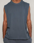 MIDNIGHT BLUE SLEEVELESS TEE