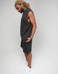BLACK SLEEVELESS TEE